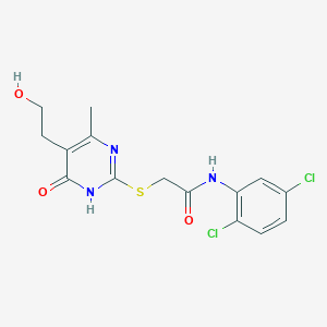 molecular formula C15H15Cl2N3O3S B5964265 N-(2,5-dichlorophenyl)-2-{[5-(2-hydroxyethyl)-4-methyl-6-oxo-1,6-dihydro-2-pyrimidinyl]thio}acetamide 