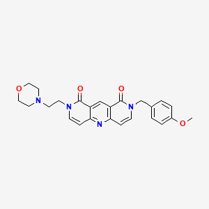 molecular formula C25H26N4O4 B5964280 2-(4-methoxybenzyl)-8-[2-(4-morpholinyl)ethyl]pyrido[4,3-b]-1,6-naphthyridine-1,9(2H,8H)-dione 