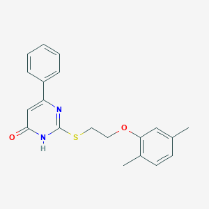 molecular formula C20H20N2O2S B5964288 2-{[2-(2,5-dimethylphenoxy)ethyl]thio}-6-phenyl-4(1H)-pyrimidinone 