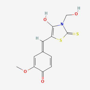 molecular formula C12H11NO4S2 B5964296 5-(4-hydroxy-3-methoxybenzylidene)-3-(hydroxymethyl)-2-thioxo-1,3-thiazolidin-4-one 
