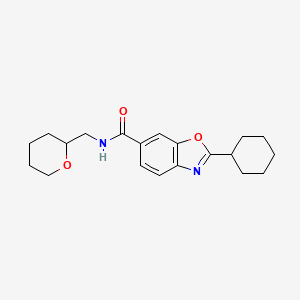 molecular formula C20H26N2O3 B5964320 2-cyclohexyl-N-(tetrahydro-2H-pyran-2-ylmethyl)-1,3-benzoxazole-6-carboxamide 