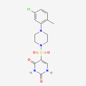 molecular formula C15H17ClN4O4S B5964336 5-{[4-(5-chloro-2-methylphenyl)-1-piperazinyl]sulfonyl}-2-hydroxy-4(3H)-pyrimidinone 