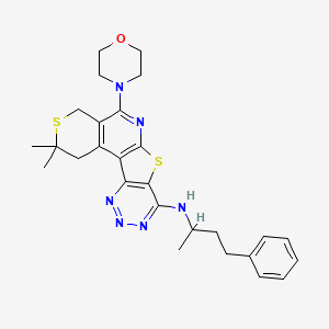 2,2-dimethyl-N-(1-methyl-3-phenylpropyl)-5-morpholin-4-yl-1,4-dihydro-2H-thiopyrano[4'',3'':4',5']pyrido[3',2':4,5]thieno[3,2-d][1,2,3]triazin-8-amine