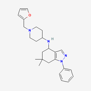 molecular formula C25H32N4O B5964359 N-[1-(2-furylmethyl)-4-piperidinyl]-6,6-dimethyl-1-phenyl-4,5,6,7-tetrahydro-1H-indazol-4-amine 