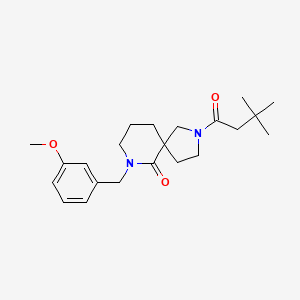 2-(3,3-dimethylbutanoyl)-7-(3-methoxybenzyl)-2,7-diazaspiro[4.5]decan-6-one