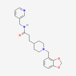 molecular formula C22H27N3O3 B5964407 3-[1-(1,3-benzodioxol-4-ylmethyl)-4-piperidinyl]-N-(3-pyridinylmethyl)propanamide 