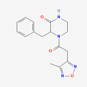 molecular formula C16H18N4O3 B5964419 3-benzyl-4-[(4-methyl-1,2,5-oxadiazol-3-yl)acetyl]-2-piperazinone 