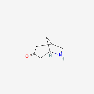 molecular formula C7H11NO B596442 6-氮杂双环[3.2.1]辛烷-3-酮 CAS No. 1211597-02-2