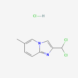 molecular formula C9H9Cl3N2 B596444 2-(二氯甲基)-6-甲基咪唑并[1,2-a]吡啶盐酸盐 CAS No. 1332584-37-8