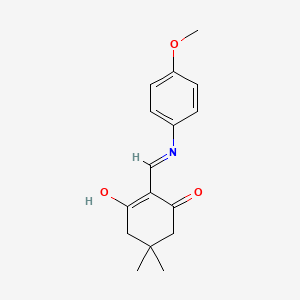 molecular formula C16H19NO3 B5964447 2-{[(4-methoxyphenyl)amino]methylene}-5,5-dimethyl-1,3-cyclohexanedione 