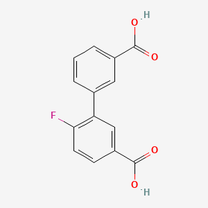 molecular formula C14H9FO4 B596445 6-氟-[1,1'-联苯]-3,3'-二甲酸 CAS No. 1261977-27-8