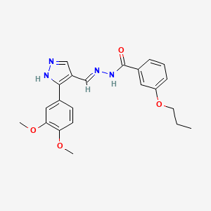 N'-{[3-(3,4-dimethoxyphenyl)-1H-pyrazol-4-yl]methylene}-3-propoxybenzohydrazide