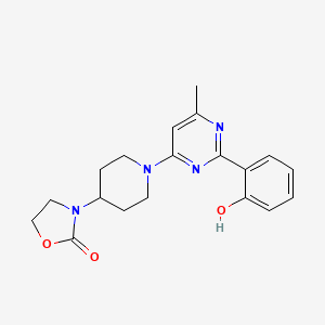 3-{1-[2-(2-hydroxyphenyl)-6-methylpyrimidin-4-yl]piperidin-4-yl}-1,3-oxazolidin-2-one