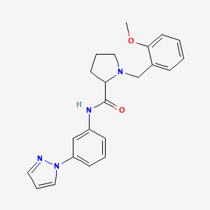 1-(2-methoxybenzyl)-N-[3-(1H-pyrazol-1-yl)phenyl]prolinamide