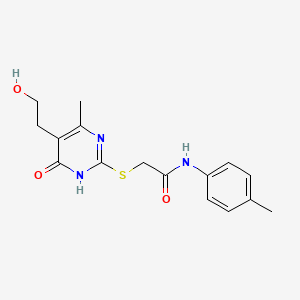 molecular formula C16H19N3O3S B5964487 2-{[5-(2-hydroxyethyl)-4-methyl-6-oxo-1,6-dihydro-2-pyrimidinyl]thio}-N-(4-methylphenyl)acetamide 