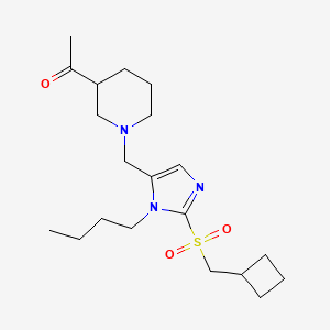 1-[1-({1-butyl-2-[(cyclobutylmethyl)sulfonyl]-1H-imidazol-5-yl}methyl)-3-piperidinyl]ethanone