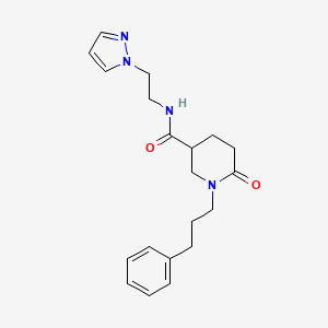 6-oxo-1-(3-phenylpropyl)-N-[2-(1H-pyrazol-1-yl)ethyl]-3-piperidinecarboxamide