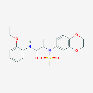 molecular formula C20H24N2O6S B5964521 N~2~-(2,3-dihydro-1,4-benzodioxin-6-yl)-N~1~-(2-ethoxyphenyl)-N~2~-(methylsulfonyl)alaninamide 