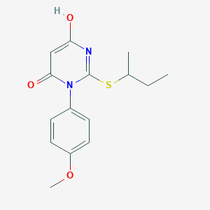 molecular formula C15H18N2O3S B5964527 2-(sec-butylthio)-6-hydroxy-3-(4-methoxyphenyl)-4(3H)-pyrimidinone 