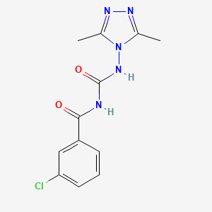 molecular formula C12H12ClN5O2 B5964534 3-chloro-N-{[(3,5-dimethyl-4H-1,2,4-triazol-4-yl)amino]carbonyl}benzamide 