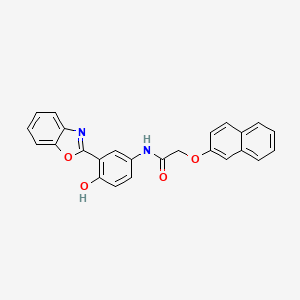 molecular formula C25H18N2O4 B5964544 N-[3-(1,3-benzoxazol-2-yl)-4-hydroxyphenyl]-2-(2-naphthyloxy)acetamide 
