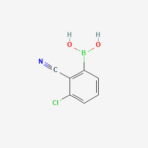 molecular formula C7H5BClNO2 B596455 (3-氯-2-氰基苯基)硼酸 CAS No. 1217500-67-8