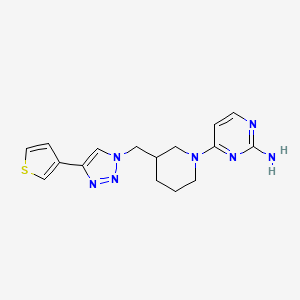 molecular formula C16H19N7S B5964555 4-(3-{[4-(3-thienyl)-1H-1,2,3-triazol-1-yl]methyl}-1-piperidinyl)-2-pyrimidinamine trifluoroacetate 