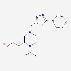 molecular formula C17H30N4O2S B5964560 2-(1-isopropyl-4-{[2-(4-morpholinyl)-1,3-thiazol-5-yl]methyl}-2-piperazinyl)ethanol 