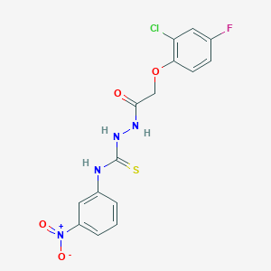 molecular formula C15H12ClFN4O4S B5964564 2-[(2-chloro-4-fluorophenoxy)acetyl]-N-(3-nitrophenyl)hydrazinecarbothioamide 