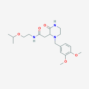 molecular formula C20H31N3O5 B5964575 2-[1-(3,4-dimethoxybenzyl)-3-oxo-2-piperazinyl]-N-(2-isopropoxyethyl)acetamide 