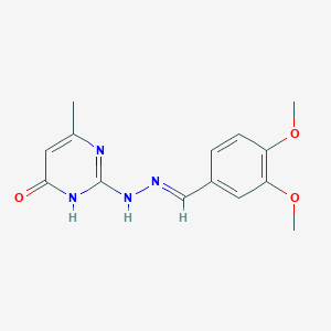 3,4-dimethoxybenzaldehyde (4-methyl-6-oxo-1,6-dihydro-2-pyrimidinyl)hydrazone