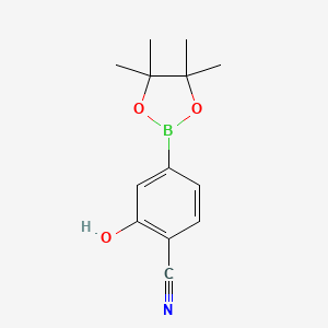 molecular formula C13H16BNO3 B596459 2-Hydroxy-4-(4,4,5,5-tetramethyl-1,3,2-dioxaborolan-2-yl)benzonitrile CAS No. 1350933-21-9