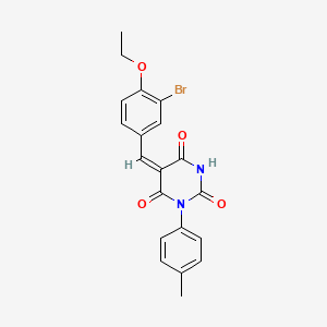 molecular formula C20H17BrN2O4 B5964601 5-(3-bromo-4-ethoxybenzylidene)-1-(4-methylphenyl)-2,4,6(1H,3H,5H)-pyrimidinetrione 