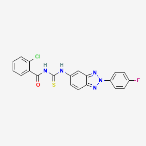 molecular formula C20H13ClFN5OS B5964606 2-chloro-N-({[2-(4-fluorophenyl)-2H-1,2,3-benzotriazol-5-yl]amino}carbonothioyl)benzamide 