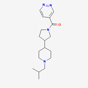 molecular formula C18H28N4O B5964661 4-{[3-(1-isobutyl-4-piperidinyl)-1-pyrrolidinyl]carbonyl}pyridazine 