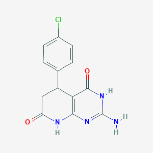 molecular formula C13H11ClN4O2 B5964680 2-氨基-5-(4-氯苯基)-5,8-二氢吡啶并[2,3-d]嘧啶-4,7(3H,6H)-二酮 