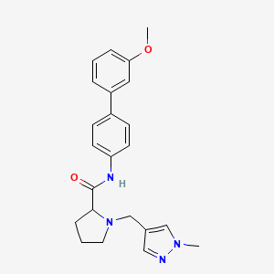 molecular formula C23H26N4O2 B5964688 N-(3'-methoxy-4-biphenylyl)-1-[(1-methyl-1H-pyrazol-4-yl)methyl]prolinamide 