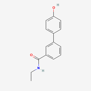 molecular formula C15H15NO2 B596469 N-乙基-4'-羟基-[1,1'-联苯]-3-甲酰胺 CAS No. 1261947-44-7