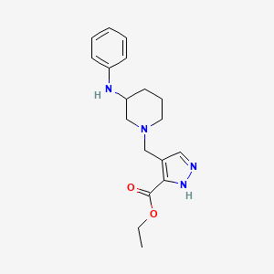 molecular formula C18H24N4O2 B5964693 ethyl 4-[(3-anilino-1-piperidinyl)methyl]-1H-pyrazole-3-carboxylate 