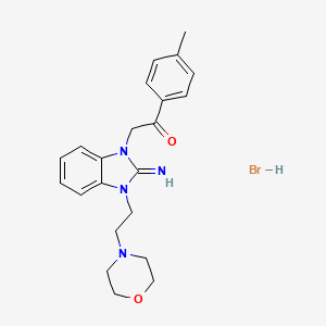 molecular formula C22H27BrN4O2 B5964698 2-{2-imino-3-[2-(4-morpholinyl)ethyl]-2,3-dihydro-1H-benzimidazol-1-yl}-1-(4-methylphenyl)ethanone hydrobromide 