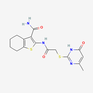 2-({[(4-methyl-6-oxo-1,6-dihydro-2-pyrimidinyl)thio]acetyl}amino)-4,5,6,7-tetrahydro-1-benzothiophene-3-carboxamide