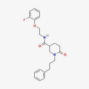 N-[2-(2-fluorophenoxy)ethyl]-6-oxo-1-(3-phenylpropyl)-3-piperidinecarboxamide