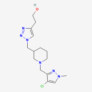 molecular formula C15H23ClN6O B5964748 2-[1-({1-[(4-chloro-1-methyl-1H-pyrazol-3-yl)methyl]-3-piperidinyl}methyl)-1H-1,2,3-triazol-4-yl]ethanol 