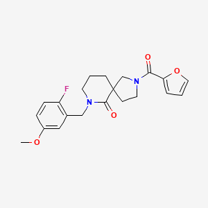 7-(2-fluoro-5-methoxybenzyl)-2-(2-furoyl)-2,7-diazaspiro[4.5]decan-6-one