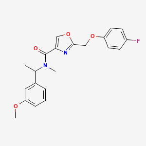 molecular formula C21H21FN2O4 B5964789 2-[(4-fluorophenoxy)methyl]-N-[1-(3-methoxyphenyl)ethyl]-N-methyl-1,3-oxazole-4-carboxamide 