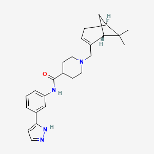 1-{[(1R,5S)-6,6-dimethylbicyclo[3.1.1]hept-2-en-2-yl]methyl}-N-[3-(1H-pyrazol-5-yl)phenyl]-4-piperidinecarboxamide