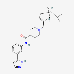 molecular formula C25H32N4O B5964790 1-{[(1R,5S)-6,6-dimethylbicyclo[3.1.1]hept-2-en-2-yl]methyl}-N-[3-(1H-pyrazol-5-yl)phenyl]-4-piperidinecarboxamide 