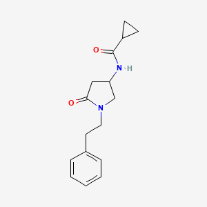N-[5-oxo-1-(2-phenylethyl)-3-pyrrolidinyl]cyclopropanecarboxamide
