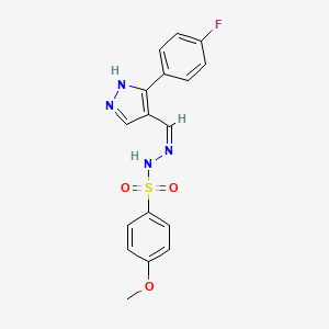 N'-{[3-(4-fluorophenyl)-1H-pyrazol-4-yl]methylene}-4-methoxybenzenesulfonohydrazide