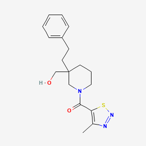 [1-[(4-methyl-1,2,3-thiadiazol-5-yl)carbonyl]-3-(2-phenylethyl)-3-piperidinyl]methanol